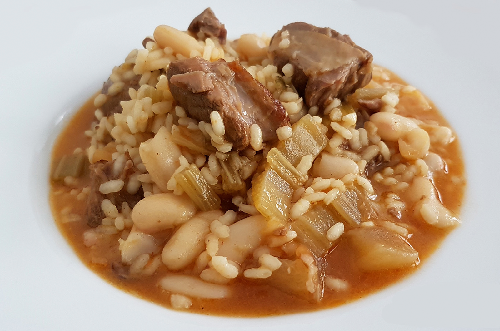 arroz de chuletón de vaca vieja con foie y calabaza